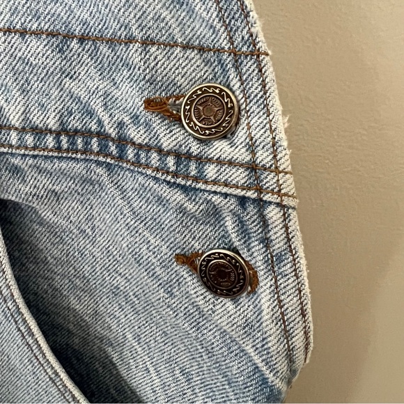 Vintage 90’s Moda INTL Light Blue Wash Denim Overalls - Picture 5 of 6